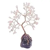 Rose Quartz crystal tree with Amethyst Base