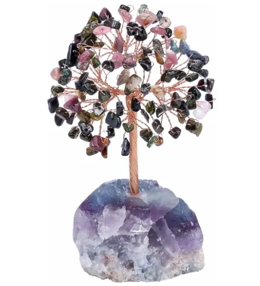 Tourmaline Crystal Tree with Fluorite base