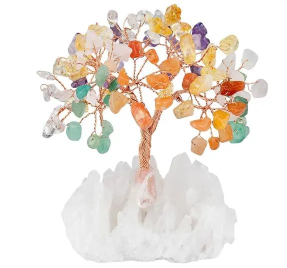 Multi - Crystal Clear Quartz Base Tree