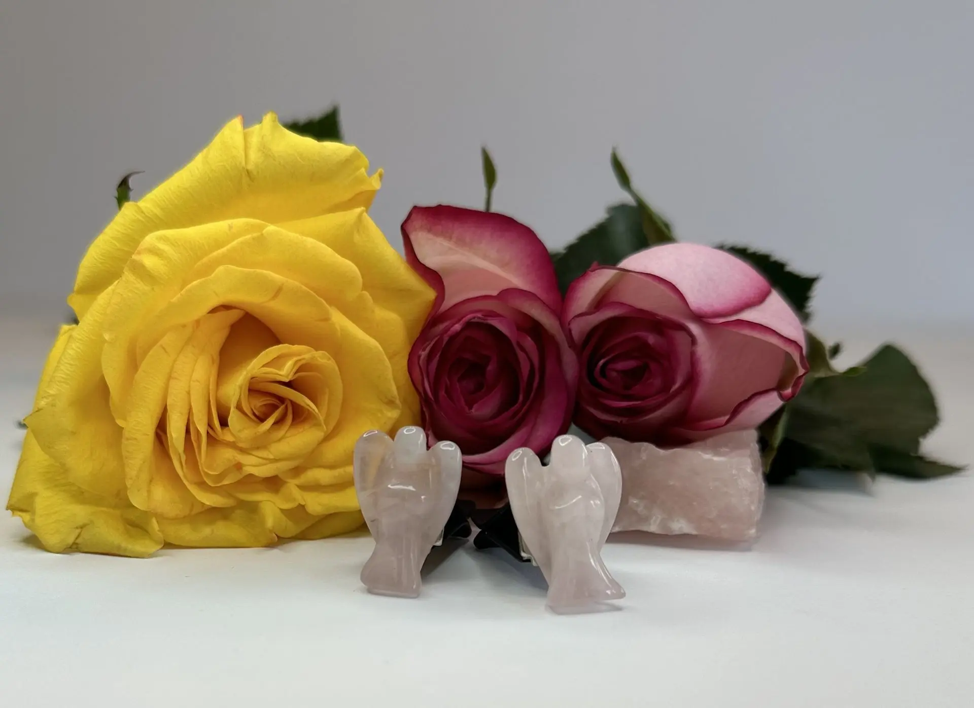 Clip de ángel para ventilador del Carro Cuarzo rosa